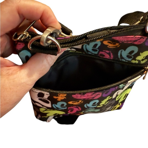 Disney Parks Mickey Mouse Multicolor Nylon Crossbody Handbag  - 6.25" x 8.5" - Picture 3 of 14